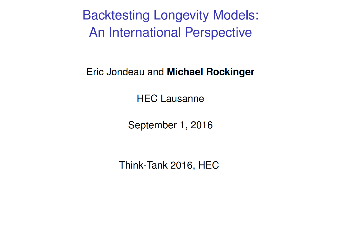 Backtesting Longevity Models